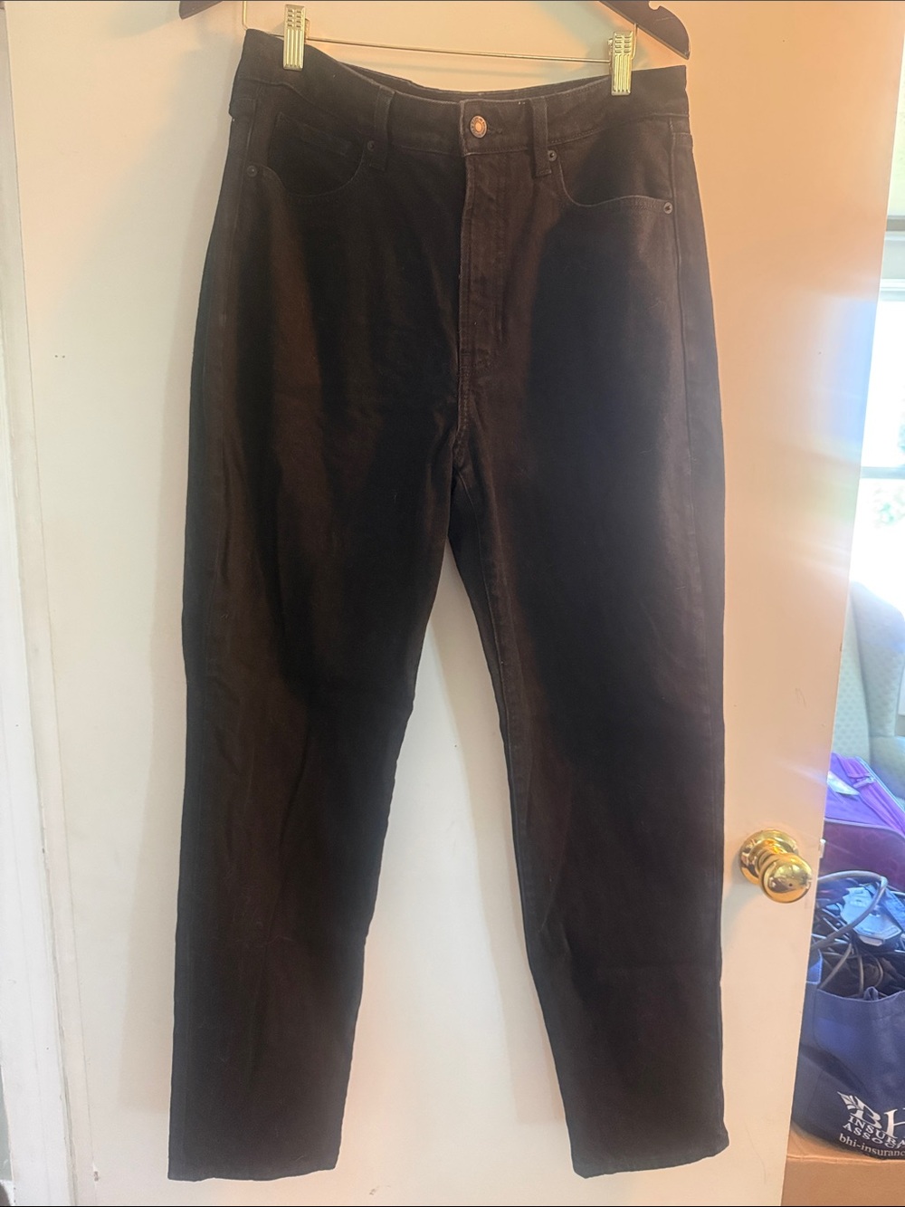 Old Navy Women's Black High Rise OG Straight-Leg Jeans Sz 12 tall EUC